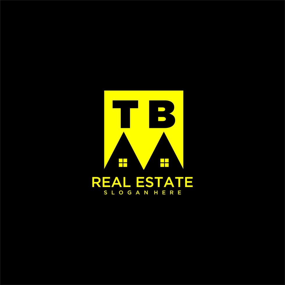 TB initial monogram logo real estate in square style design vector