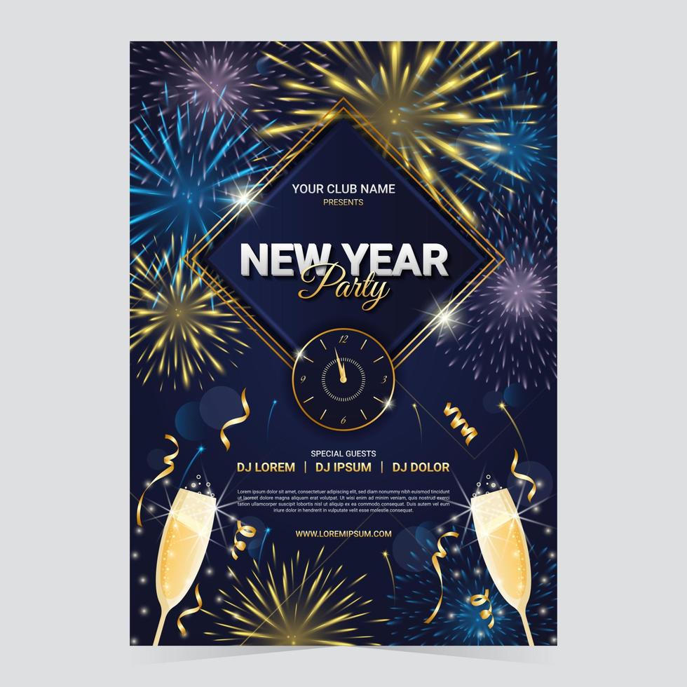 New Year Party Poster vector