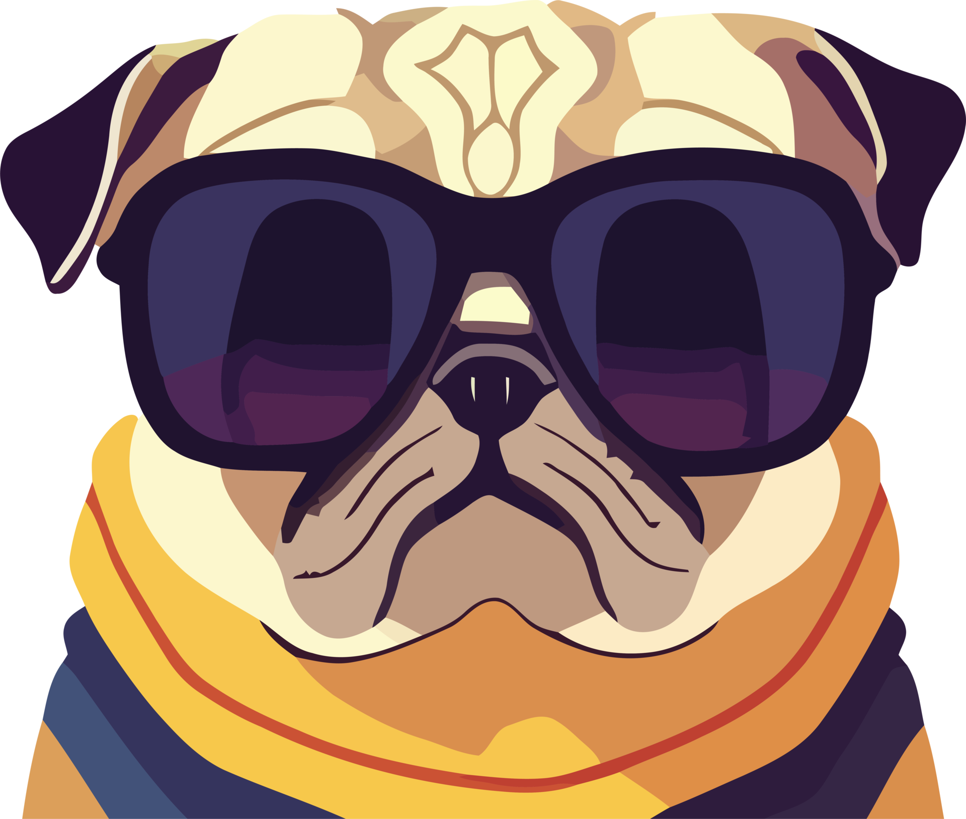 https://static.vecteezy.com/system/resources/previews/014/069/846/original/illustration-graphic-of-pug-dog-wearing-sunglasses-isolated-good-for-icon-mascot-print-design-element-or-customize-your-design-png.png