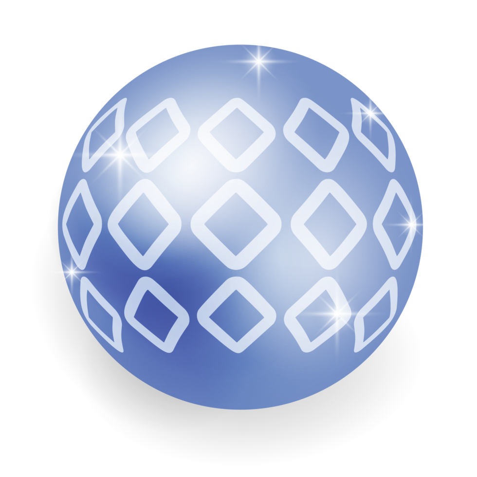 Metallic Blue Christmas Ball. png