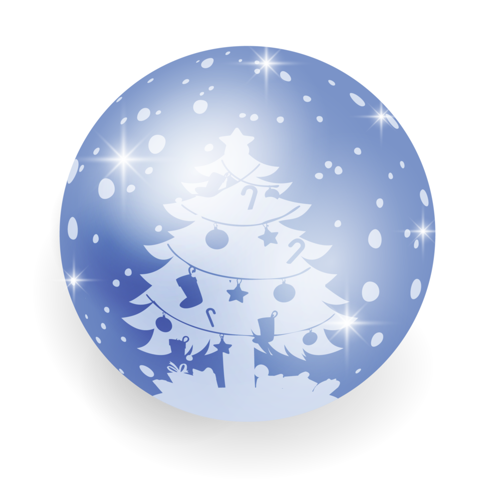 Metallic Blue Christmas Ball. png