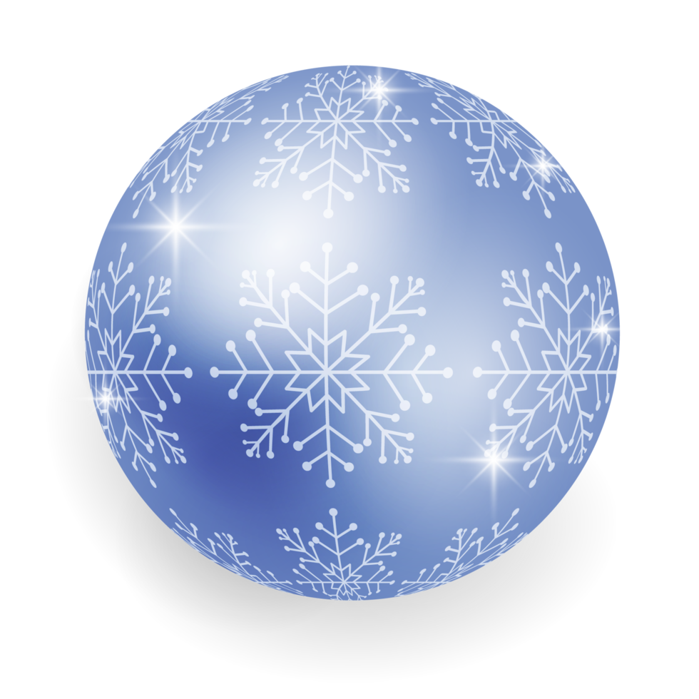 Metallic Blue Christmas Ball. png