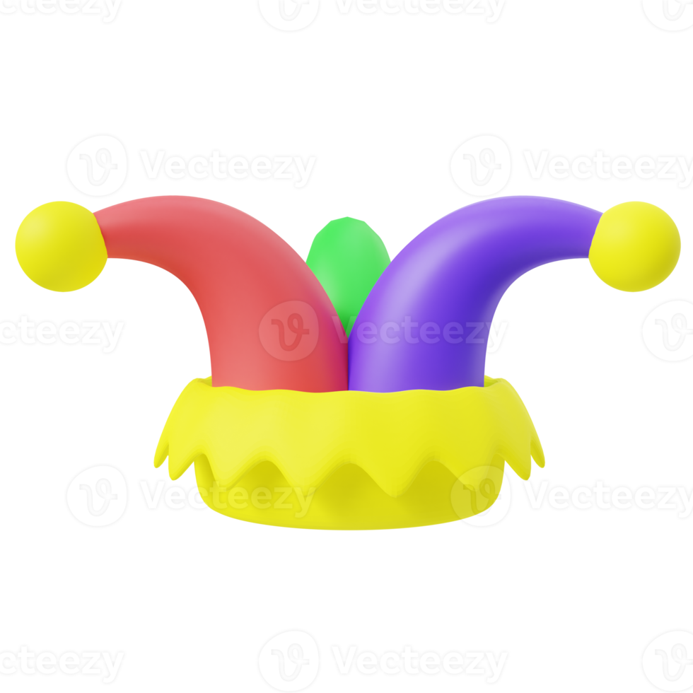 clown hat 3d illustration png