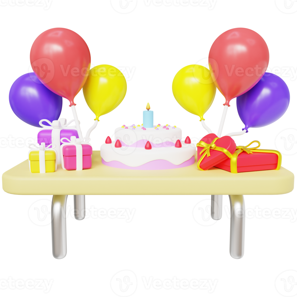 party table 3d illustration png