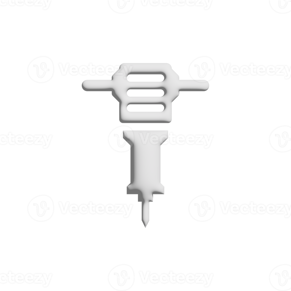 Demolition hammer icon 3d design for application and website