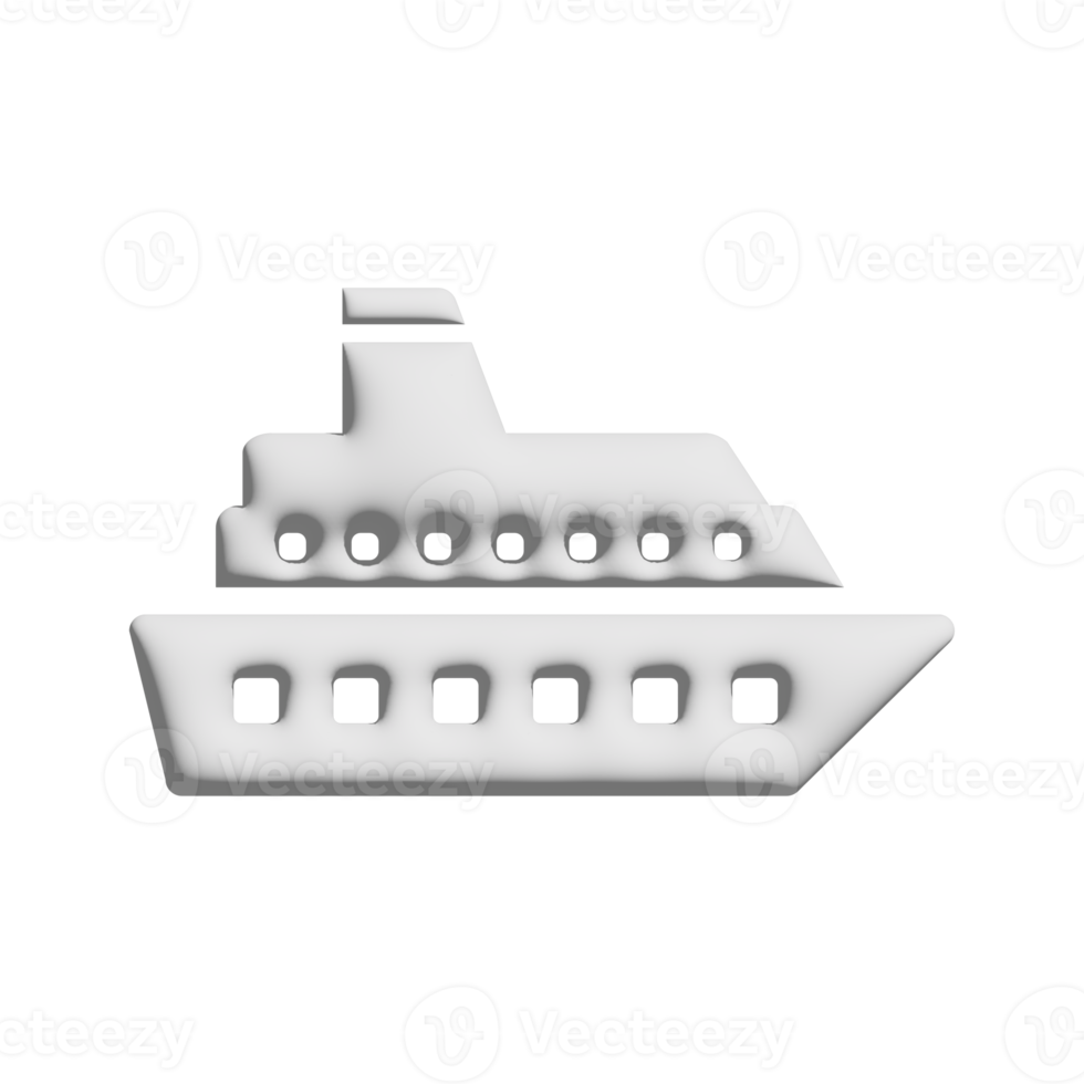 Cruise ship icon 3d design for application and website presentation png