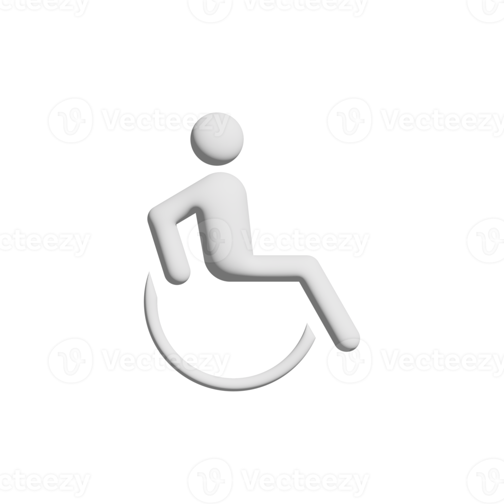 Disabled icon 3d design for application and website presentation png