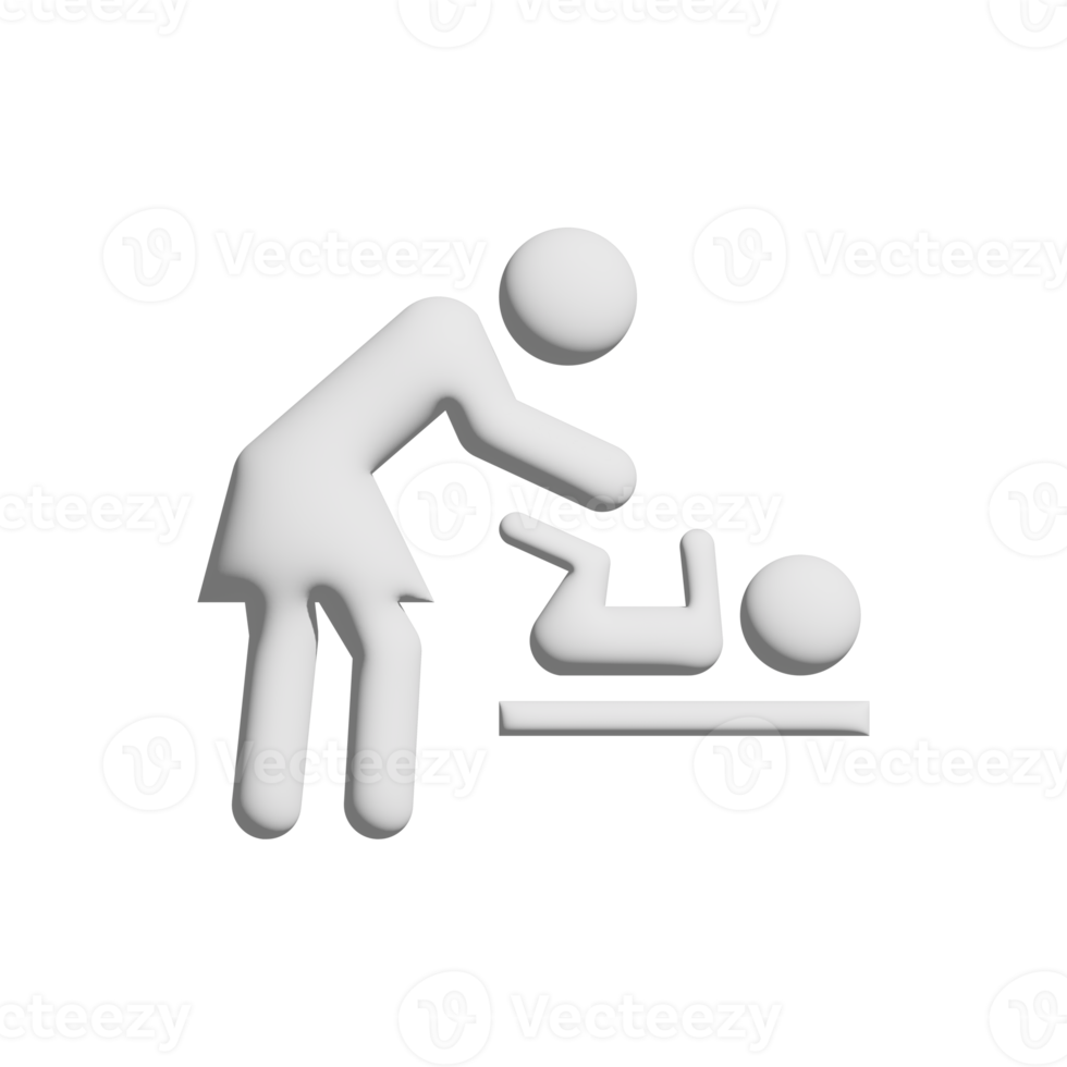 mor ändrats blöjor ikon 3d design för Ansökan och hemsida presentation png