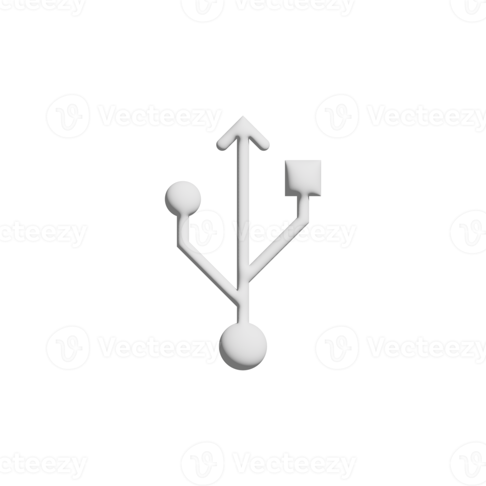 icône usb conception 3d pour la présentation de l'application et du site web png
