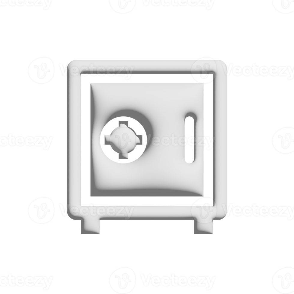 Key lock unlock safe icon 3d design for application and website presentation png