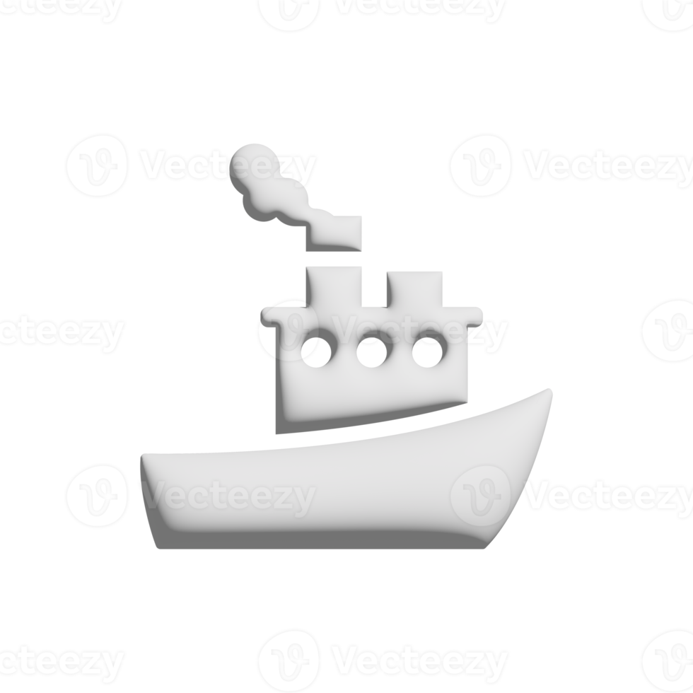 ship icon 3d design for application and website presentation png