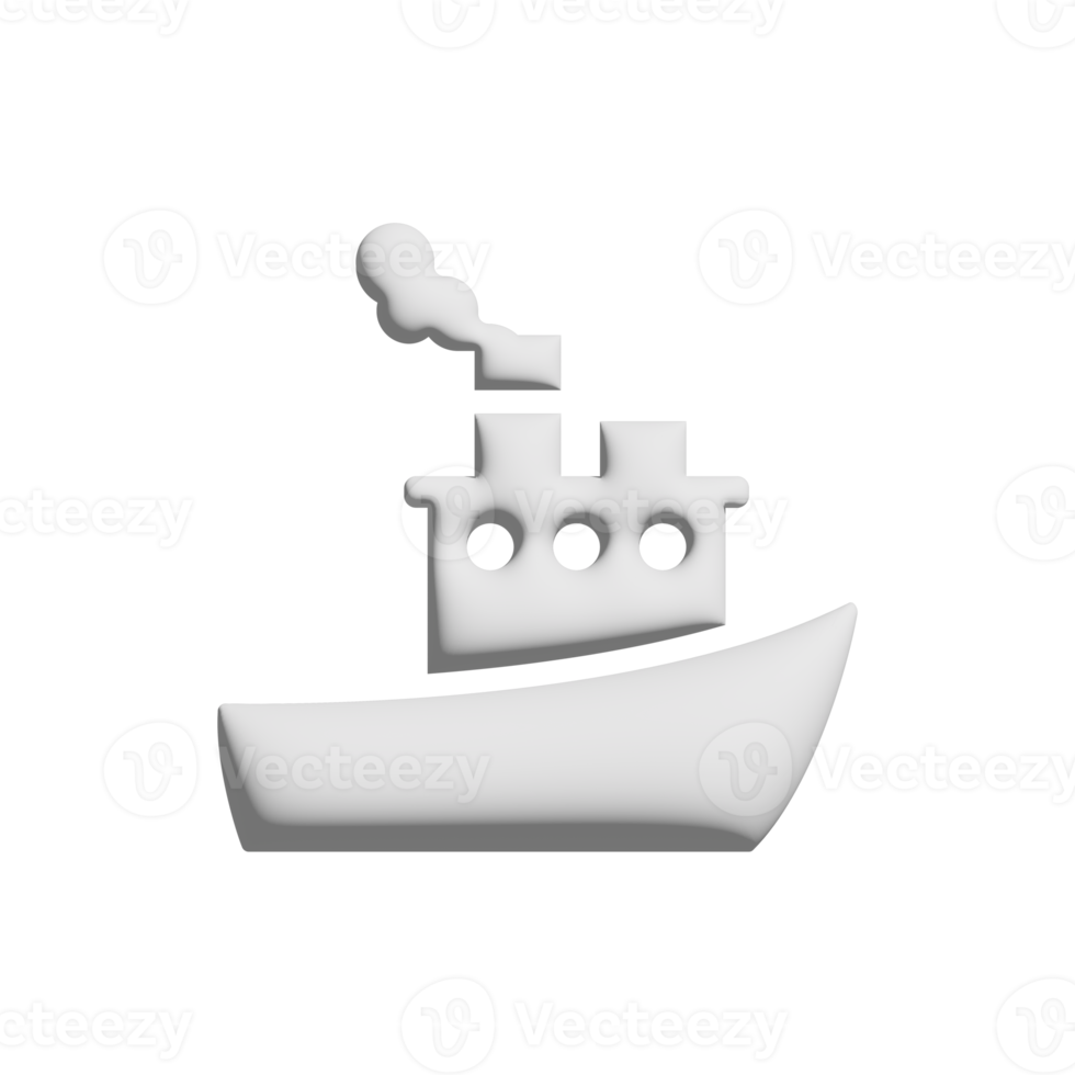 icône de navire conception 3d pour la présentation de l'application et du site Web png