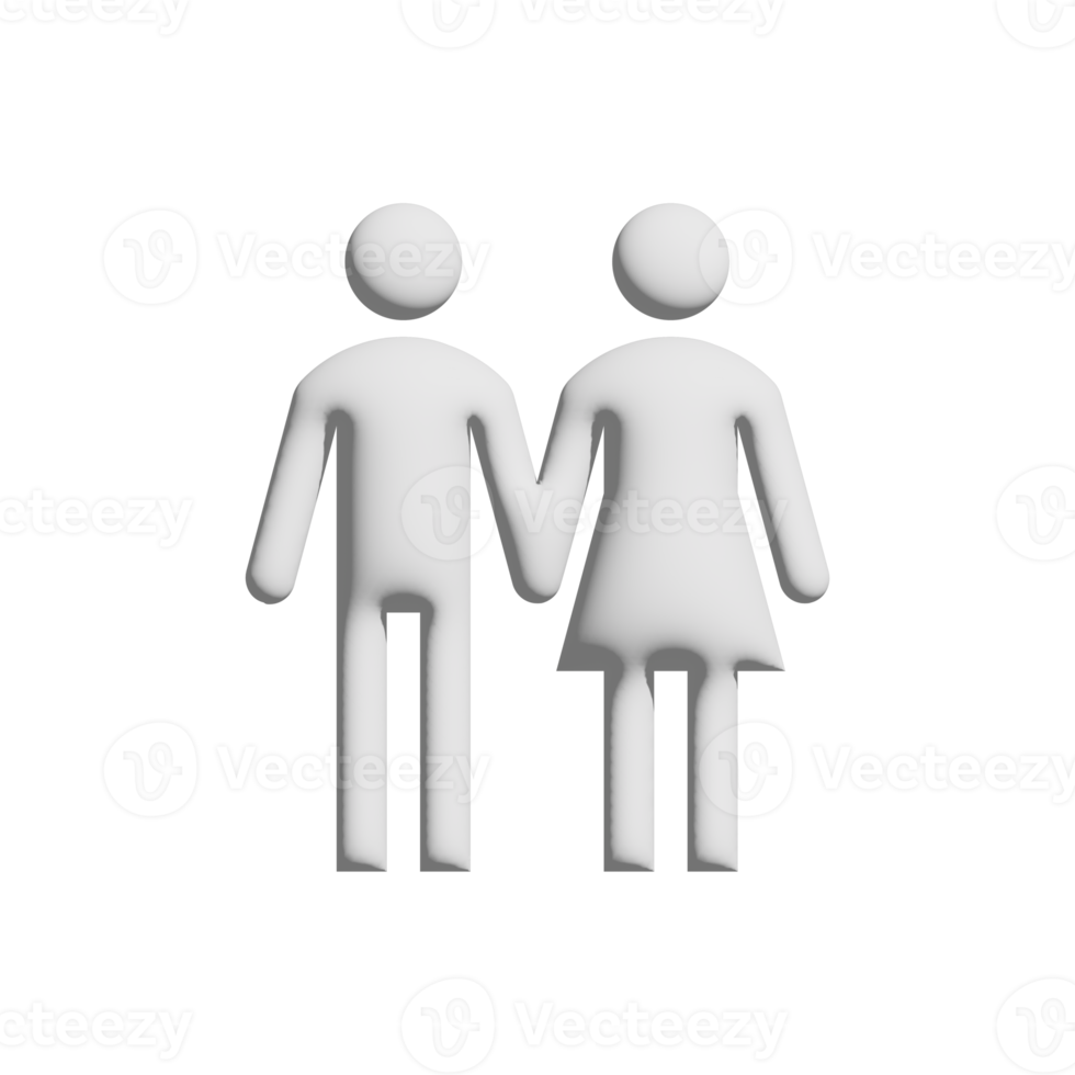 Women and men icon 3d design for application and website presentation png