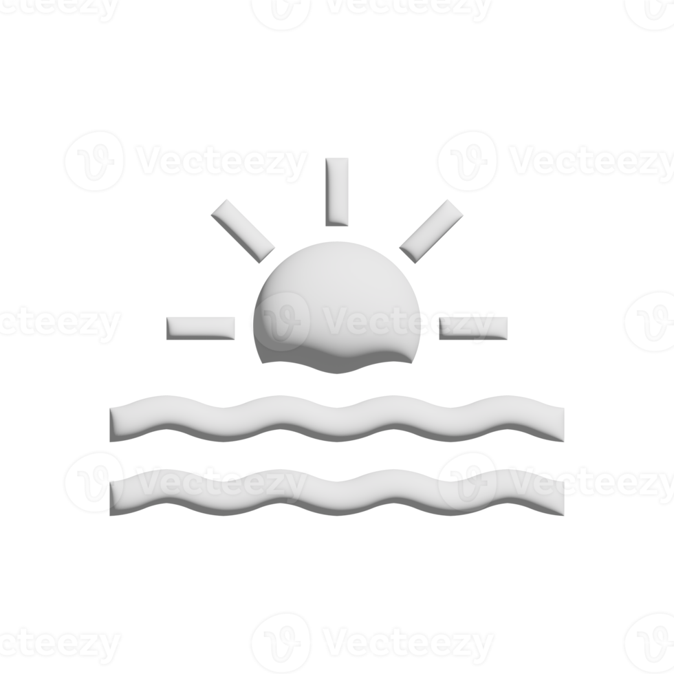 Sunset icon 3d design for application and website presentation png