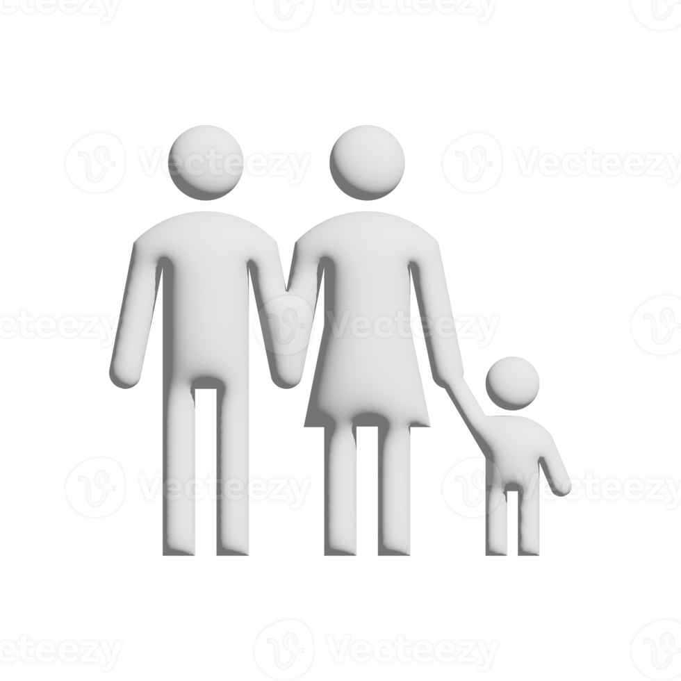 Parents and son icon 3d design for application and website presentation png