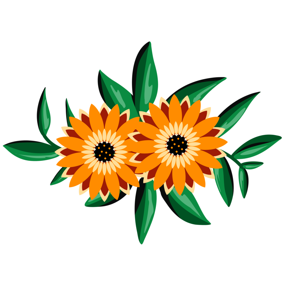 illustration de bouquet de tournesol png