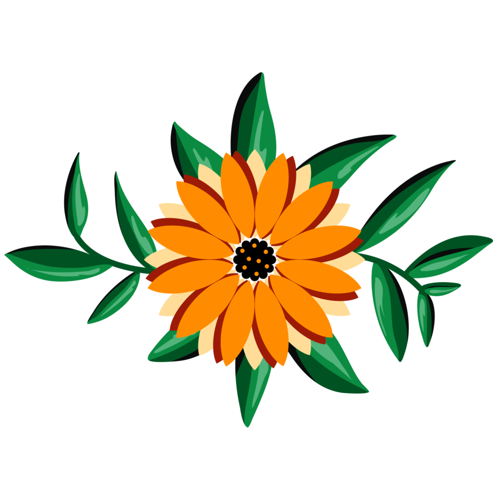 ilustración de ramo de girasol png