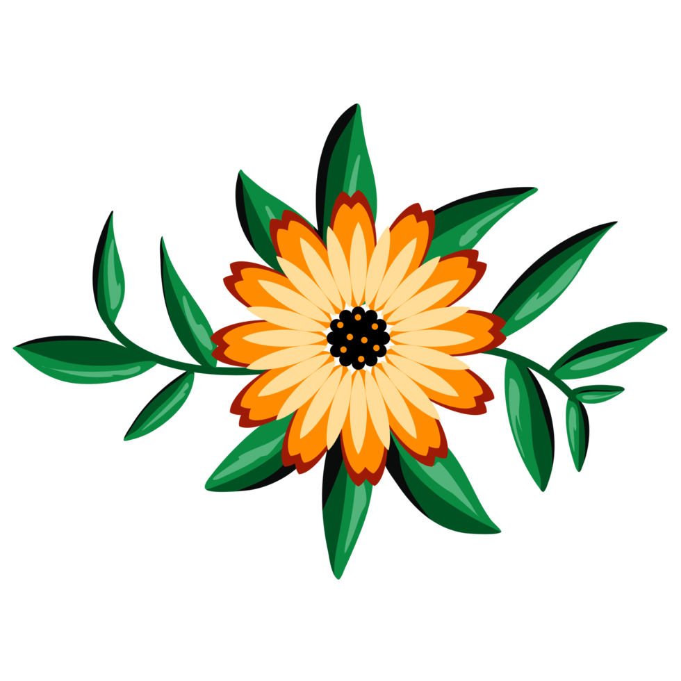 ilustración de ramo de girasol png