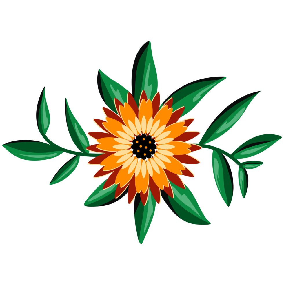 ilustración de ramo de girasol png