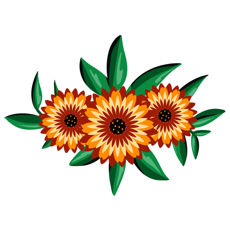 ilustración de ramo de girasol png