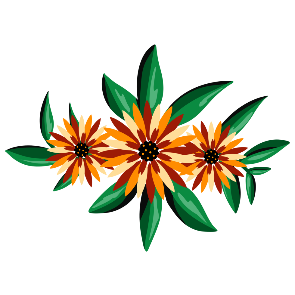 girasole mazzo illustrazione png