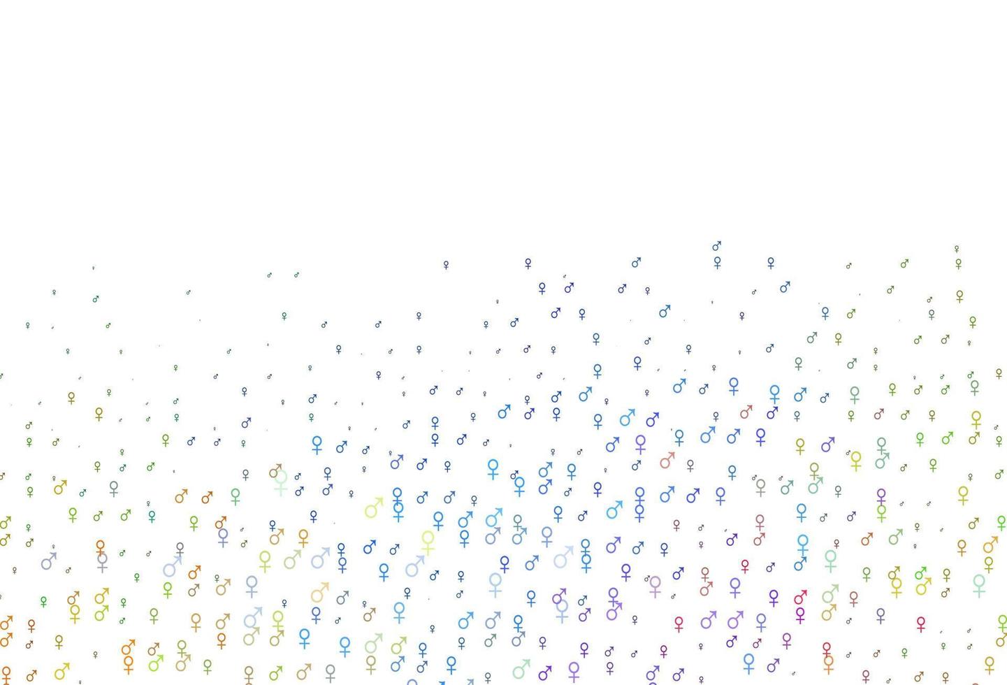 Light multicolor, rainbow vector pattern with gender elements.