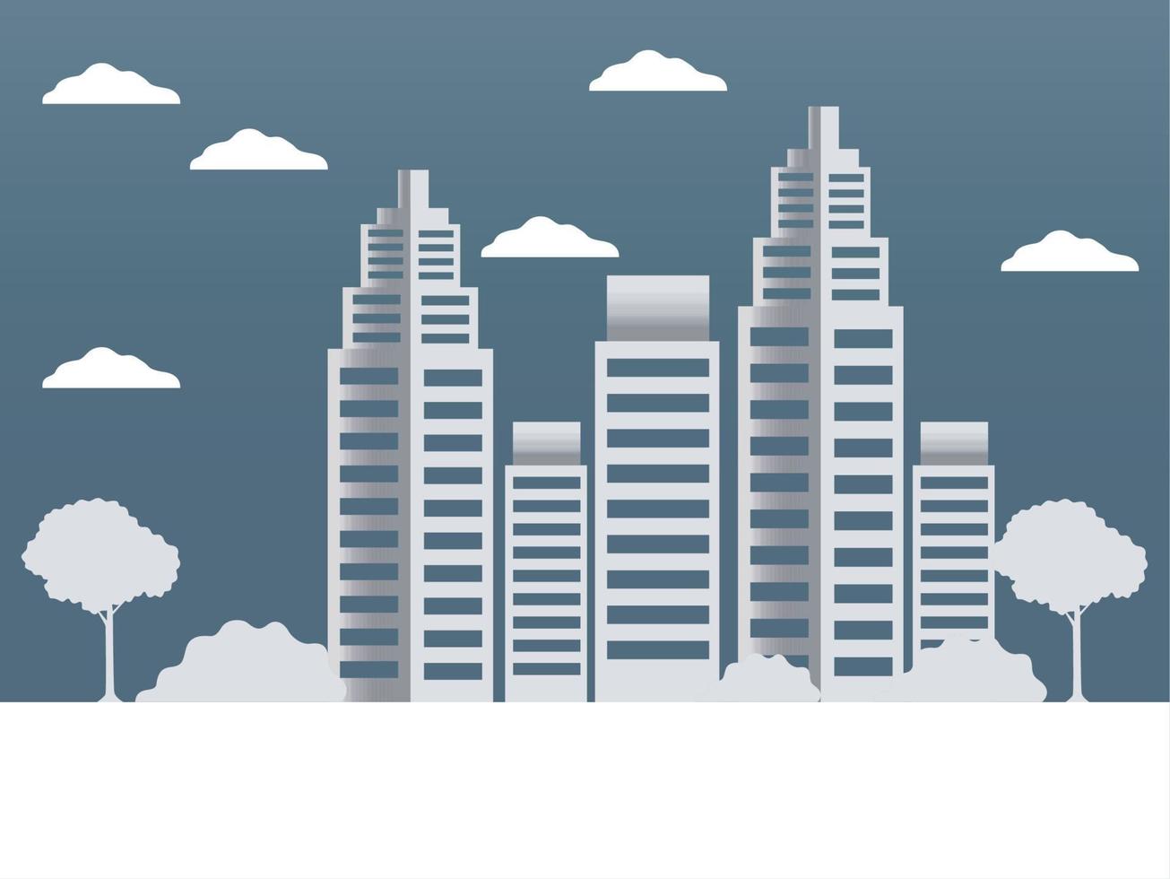 city buildings and trees vector