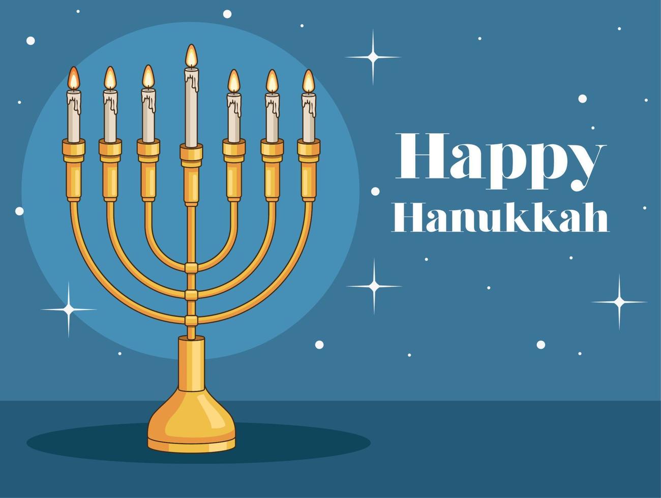 happy hanukkah lettering vector