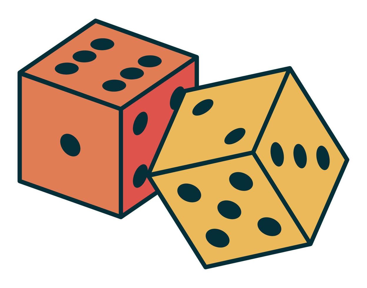 dices game retro style vector