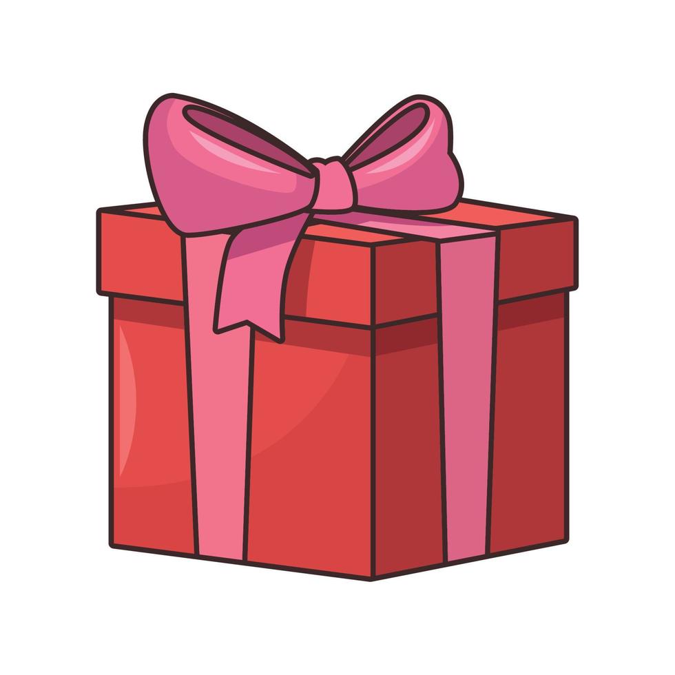 caja de regalo roja presente vector