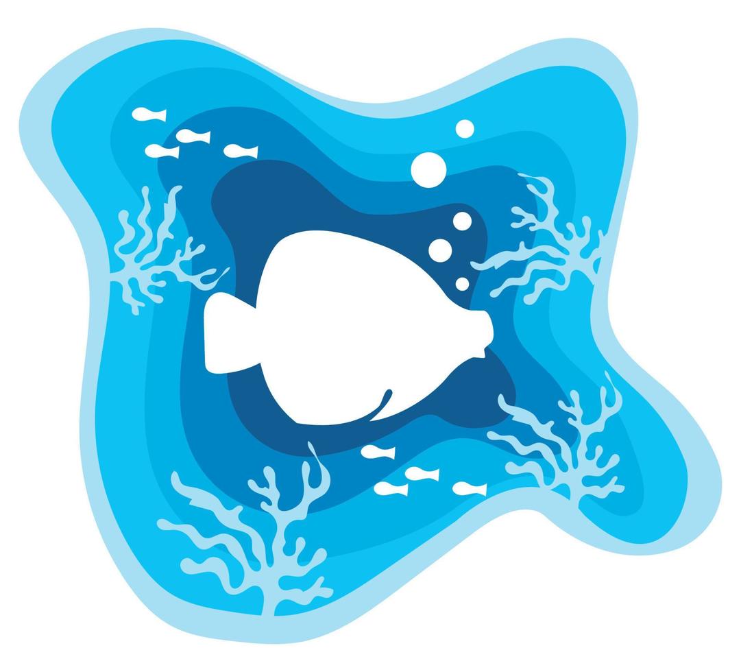 arte de papel de vida marina de pescado vector