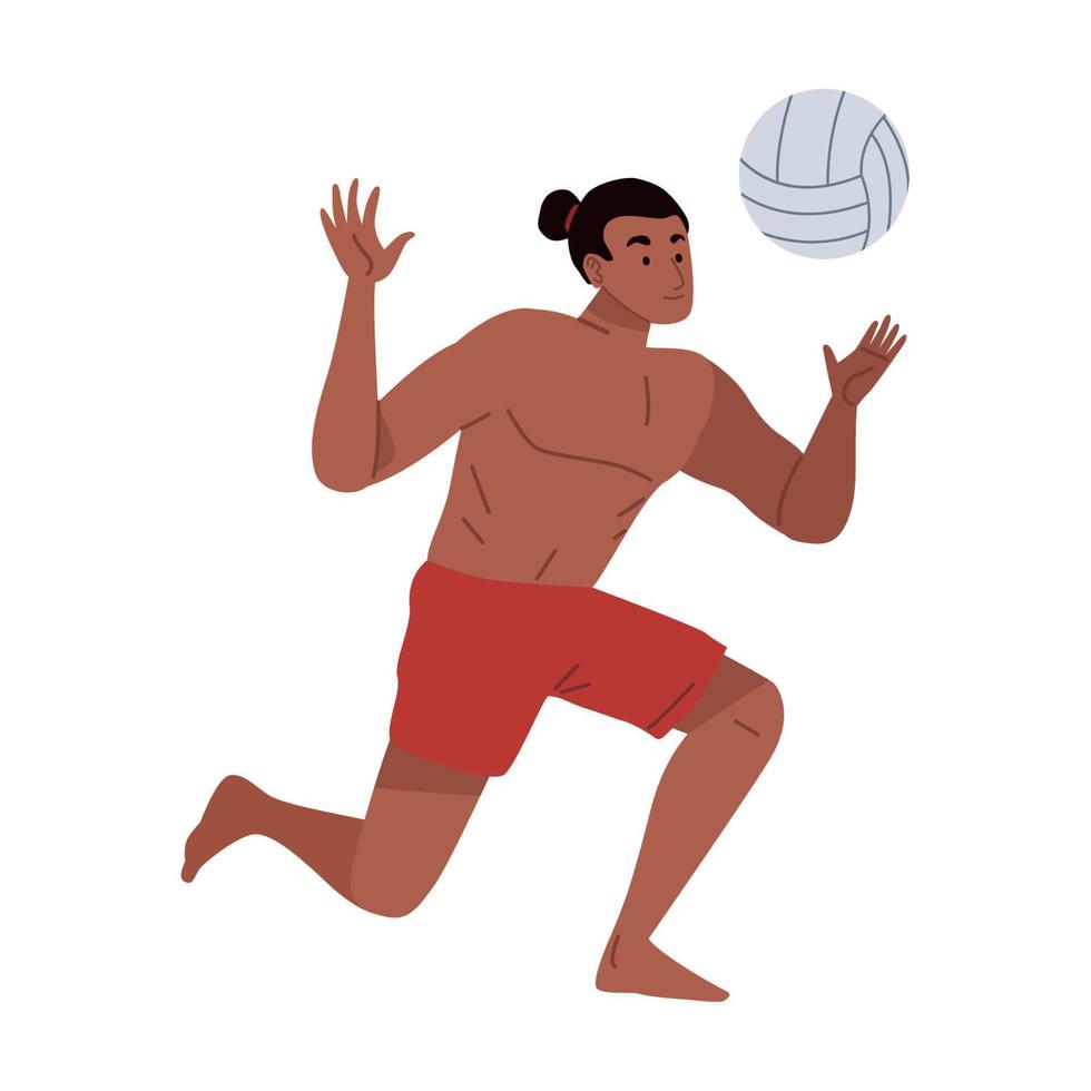 atlético jugador de voleibol masculino vector