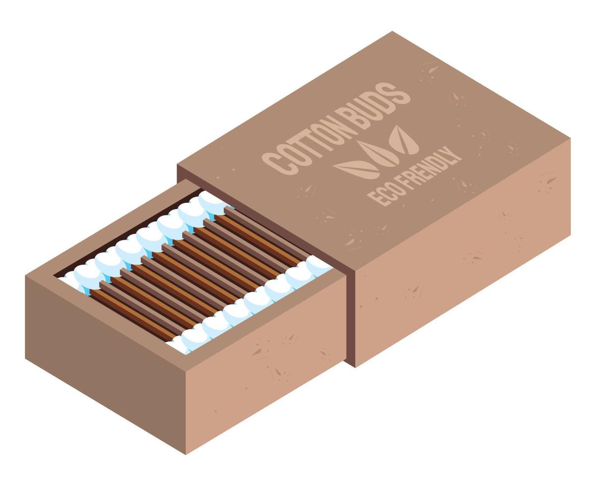 eco cotton buds vector