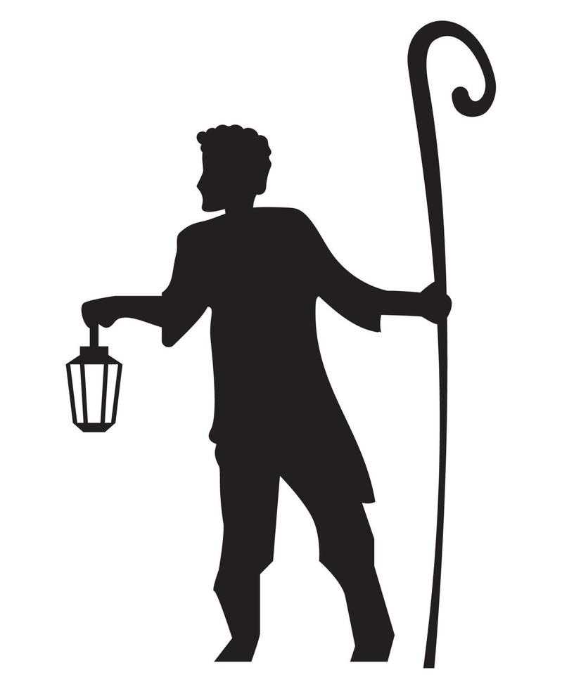 sheperd manger character silhouette vector