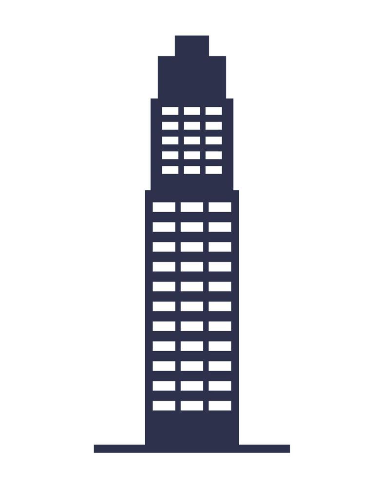 building silhouette style vector