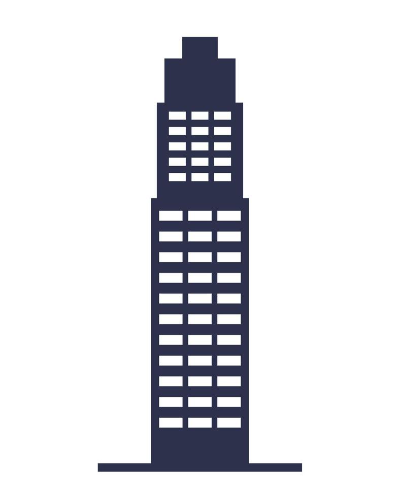 building silhouette style vector