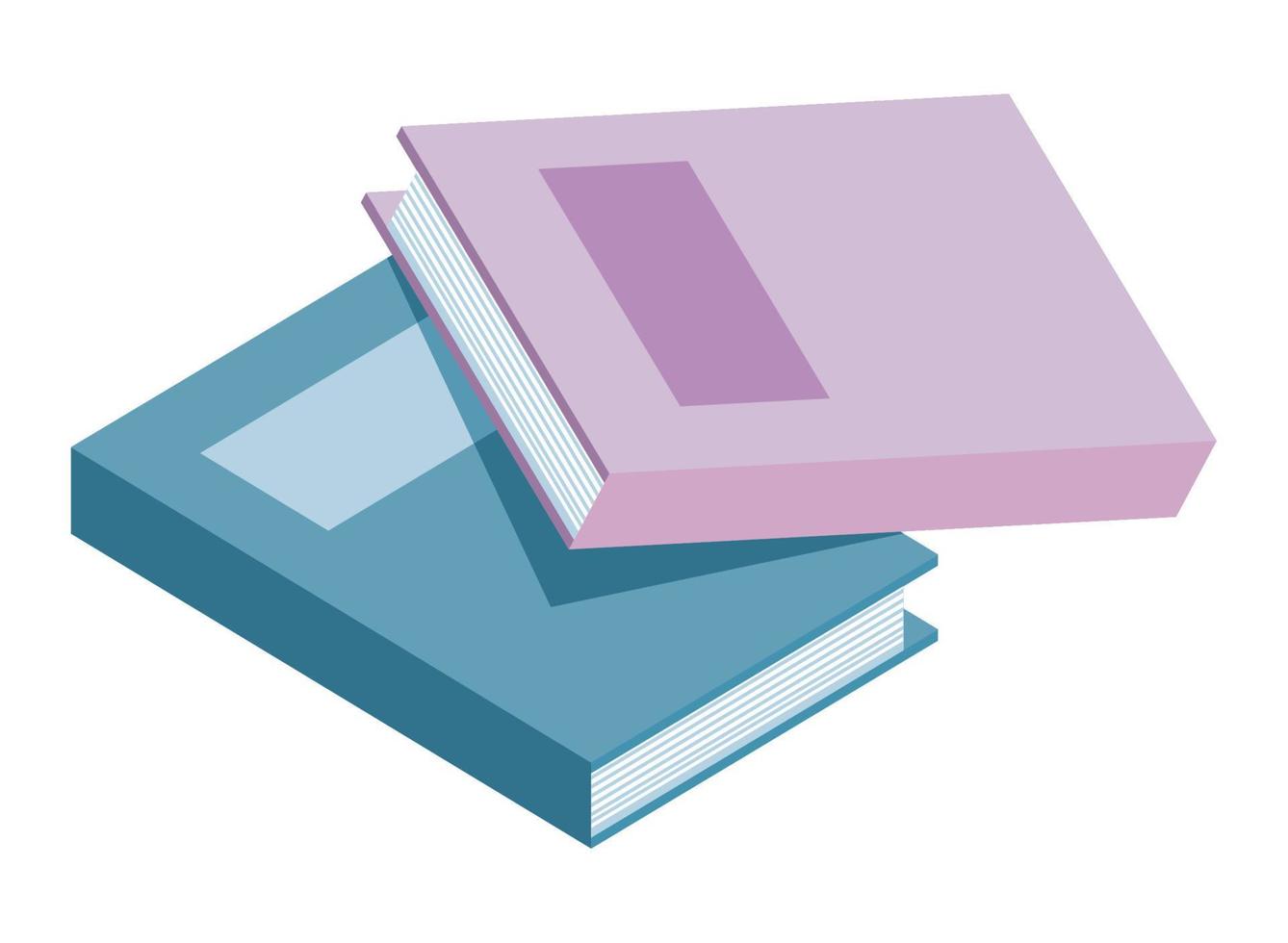 two text books library vector