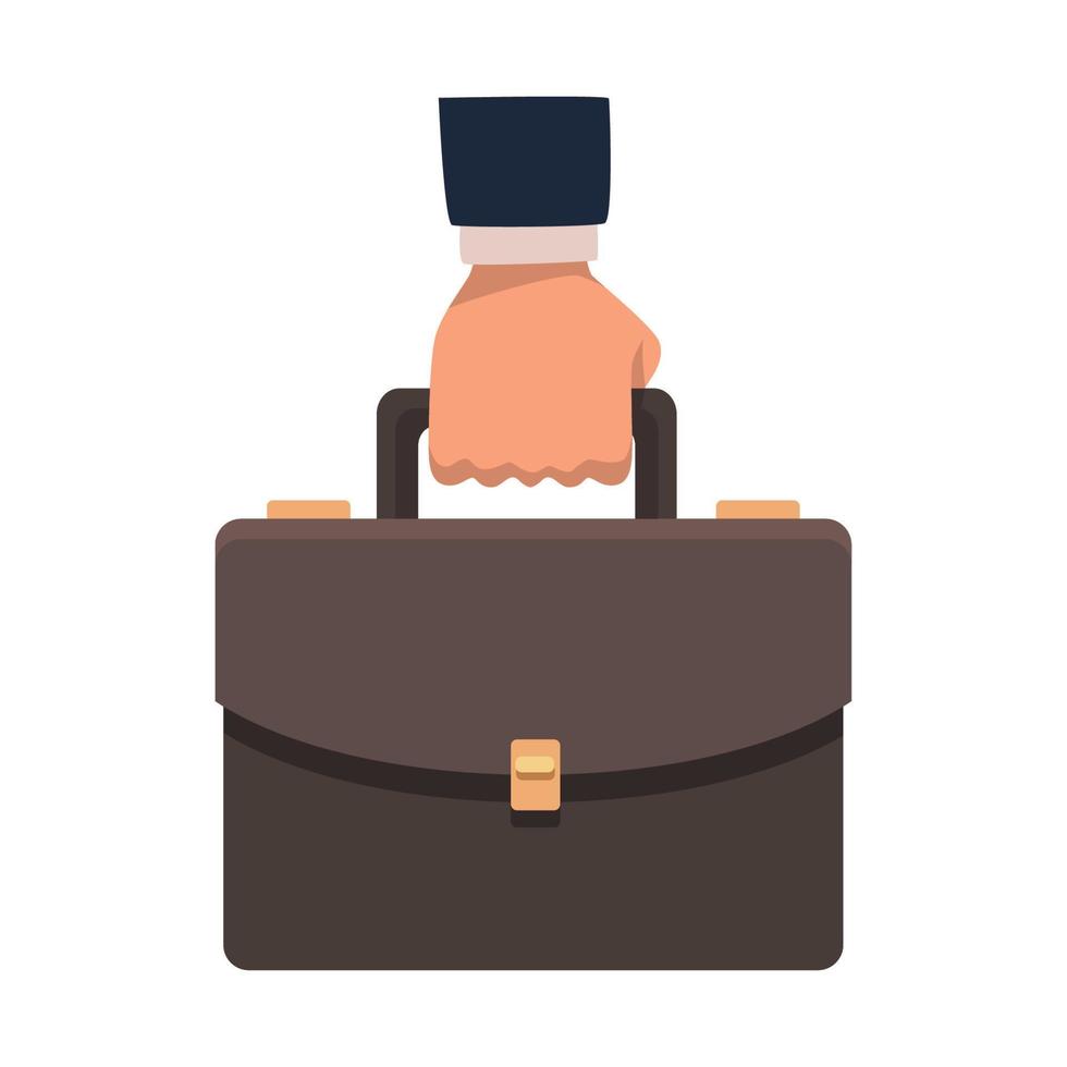 hand with portfolio briefcase vector