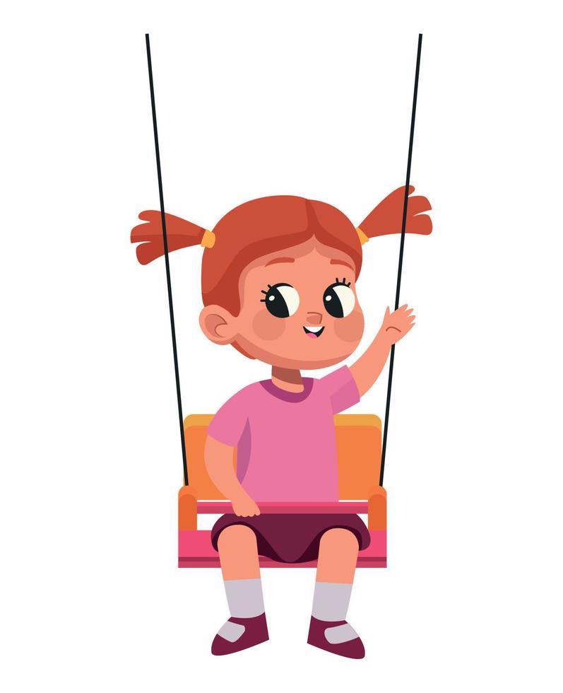 little girl in swing vector