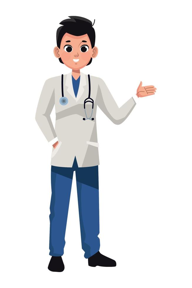 professional doctor with stethoscope vector