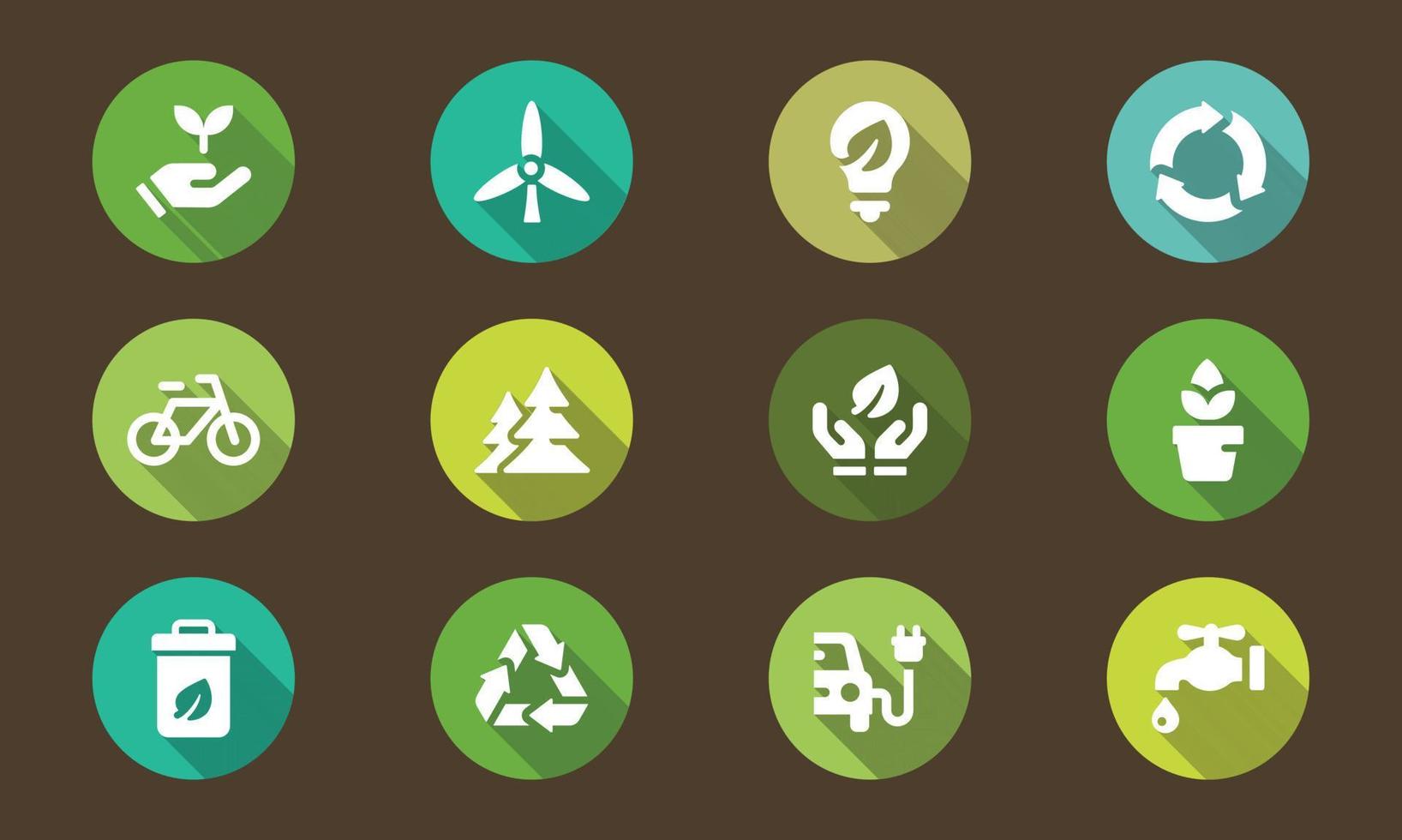 iconos diseño ecología vector