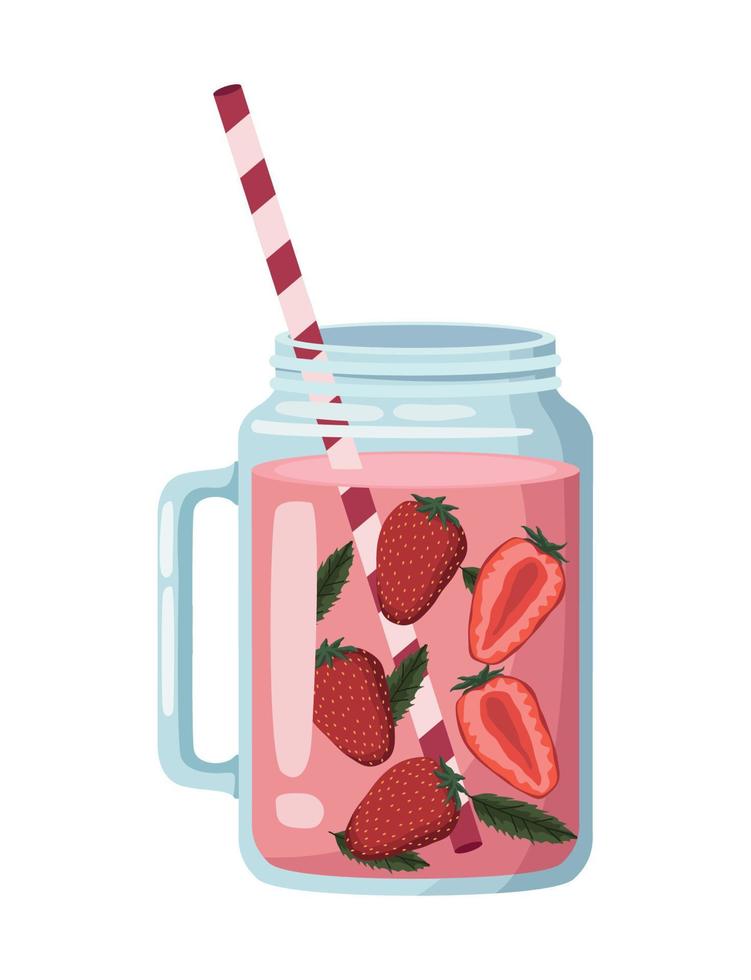 refresh strawberry drink vector