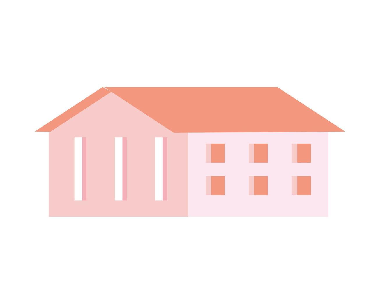 pink warehouse building facade vector