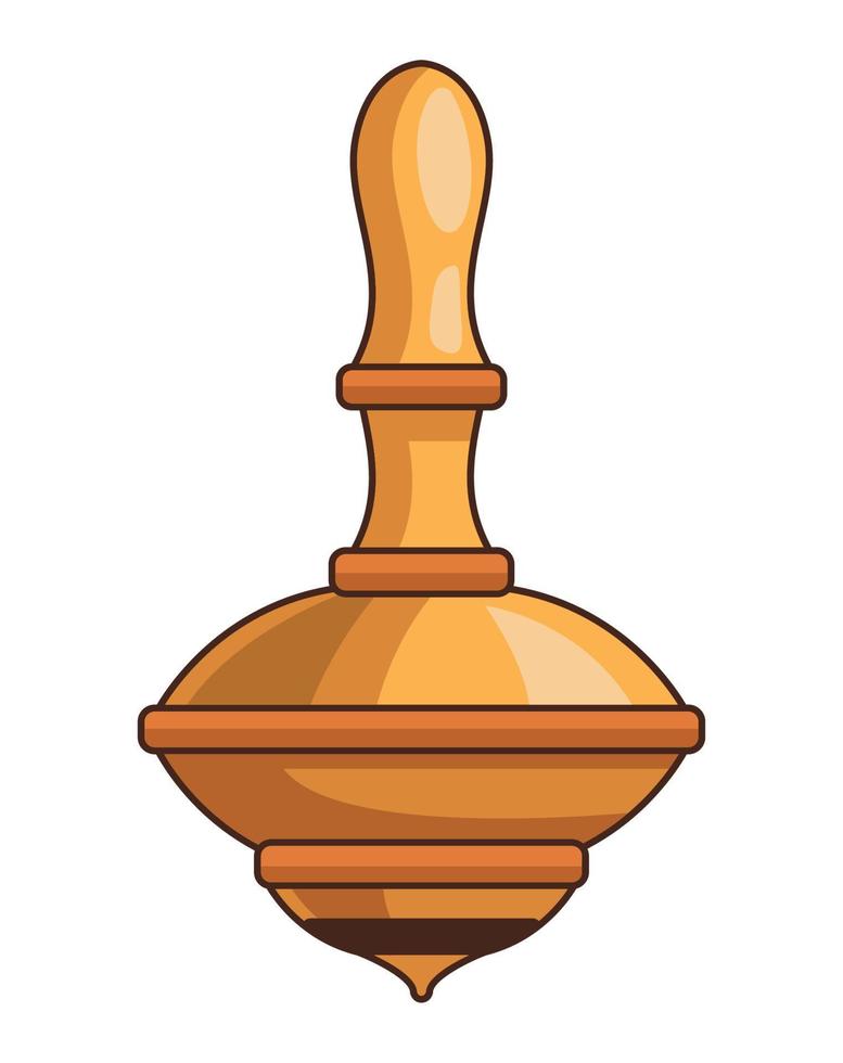 wooden spinning top vector