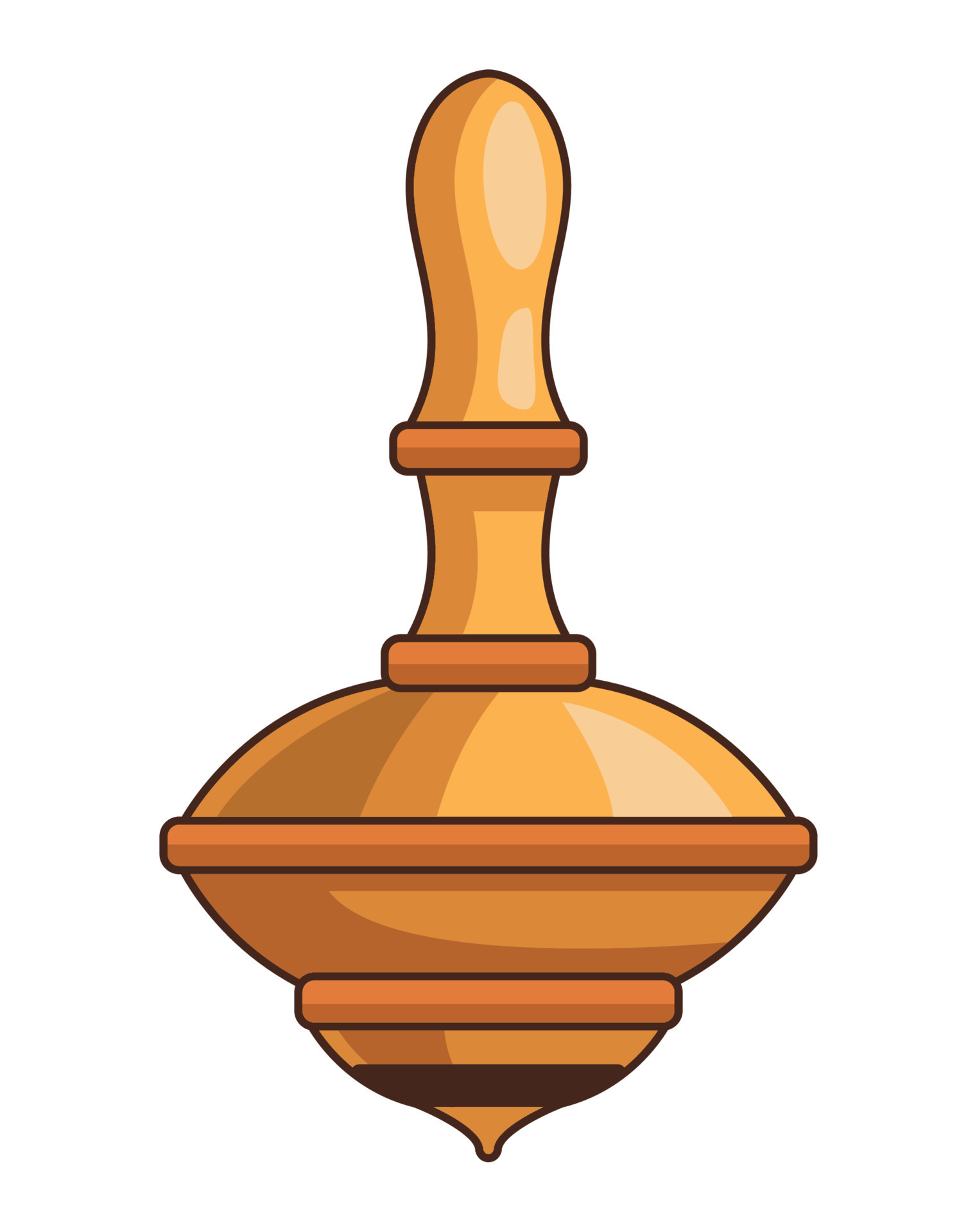 wooden spinning top 14070606 Vector Art at Vecteezy