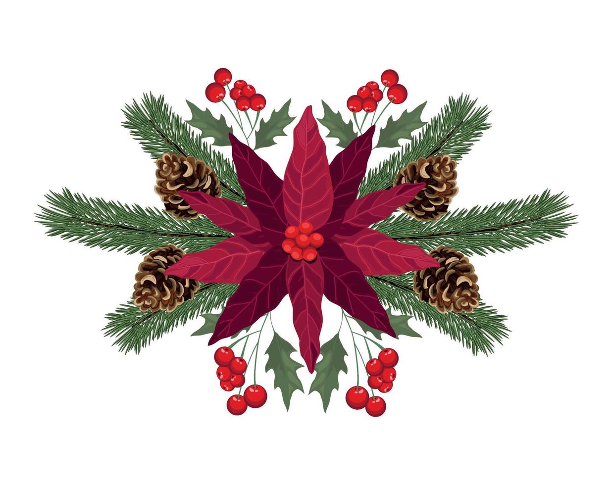 mistletoe flower and leafs vector
