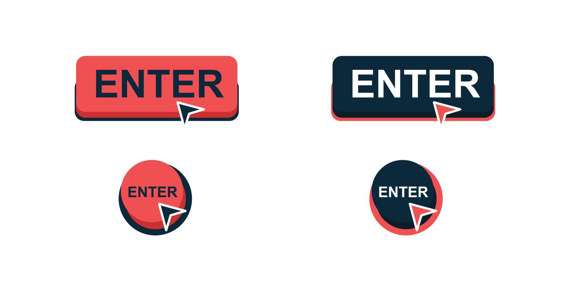 Dynamic colorful vector based design set with blue and red color, contrast color mouse arrow
