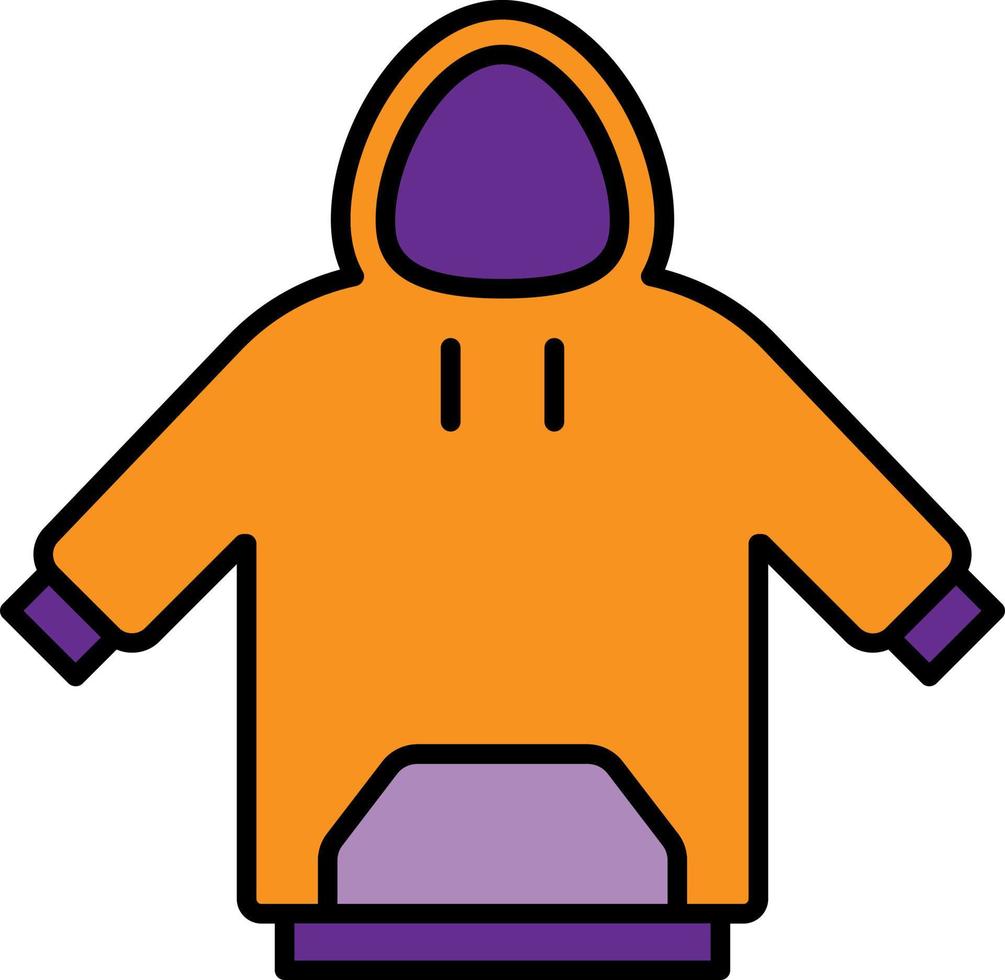 Hoodie color icon vector
