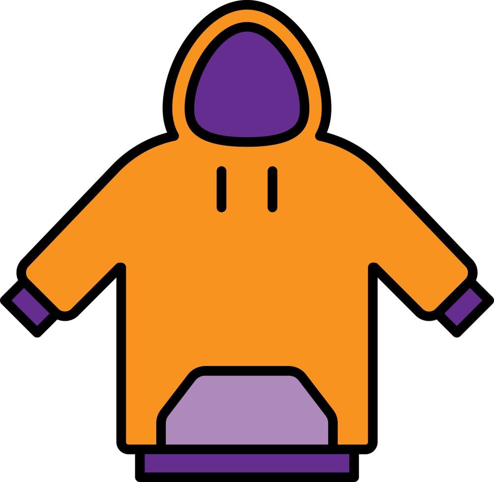 icono de color de la sudadera con capucha vector