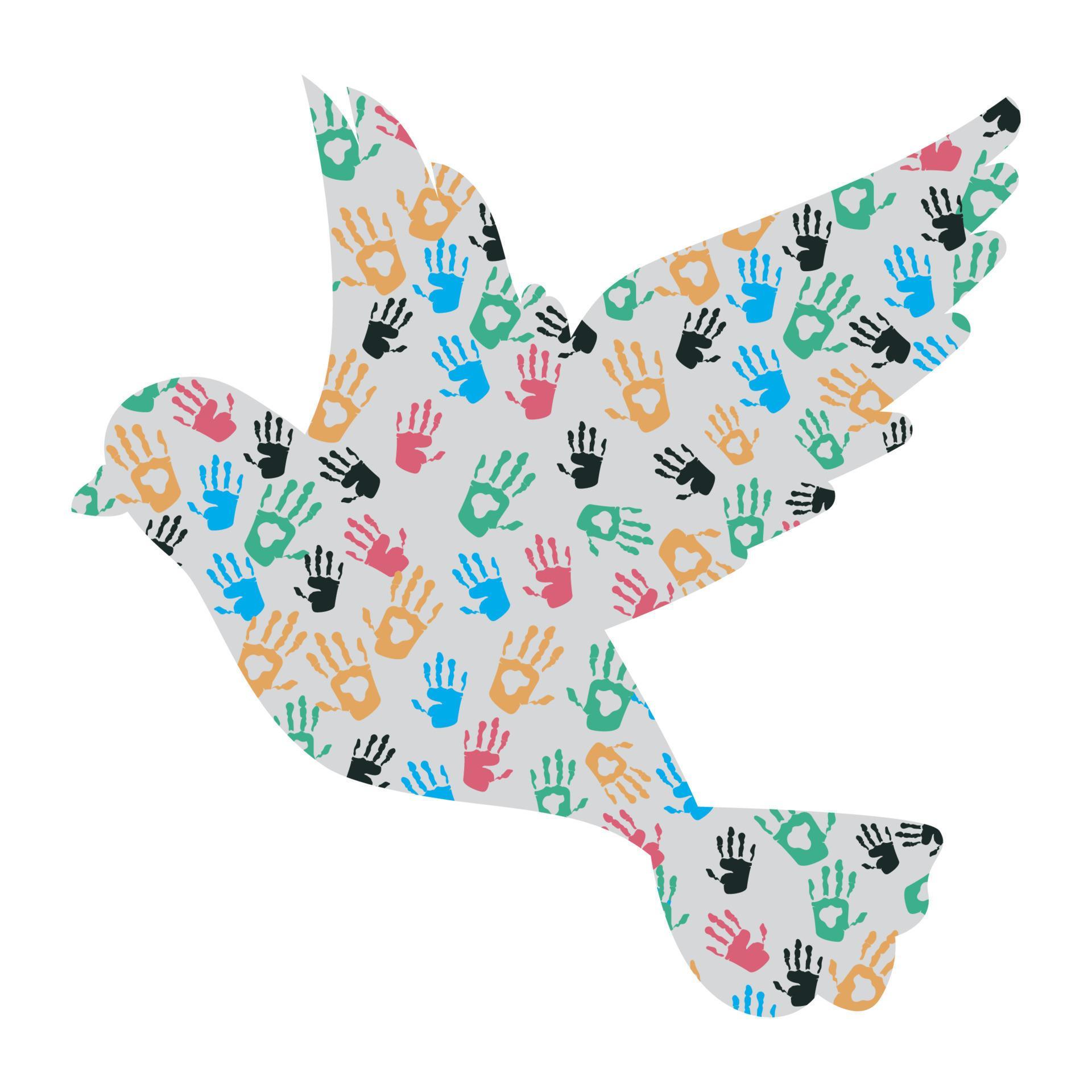 dove with handprints painted 14070717 Vector Art at Vecteezy